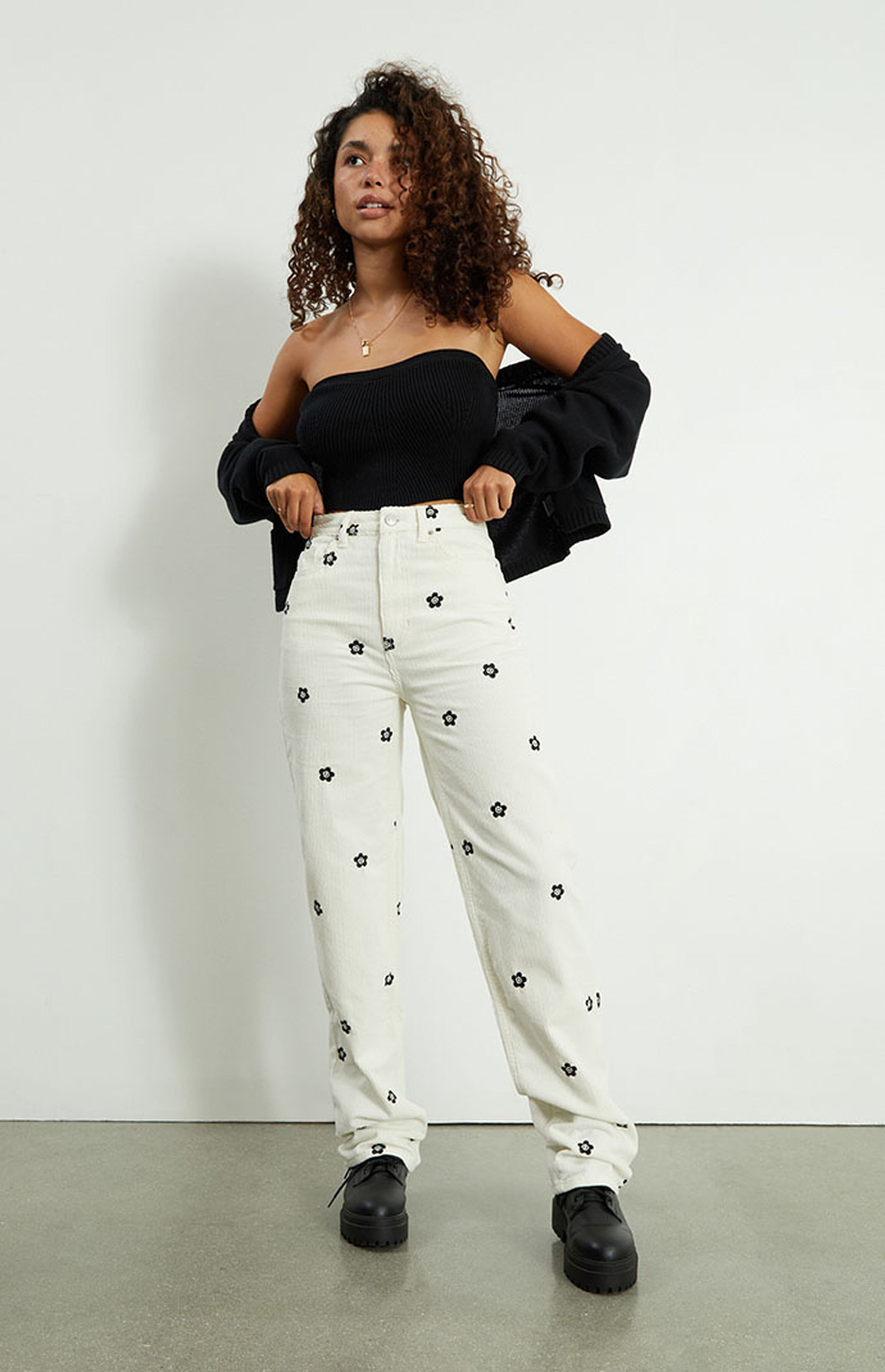 PacSun Happy Daisy Corduroy Boyfriend Jeans | PacSun