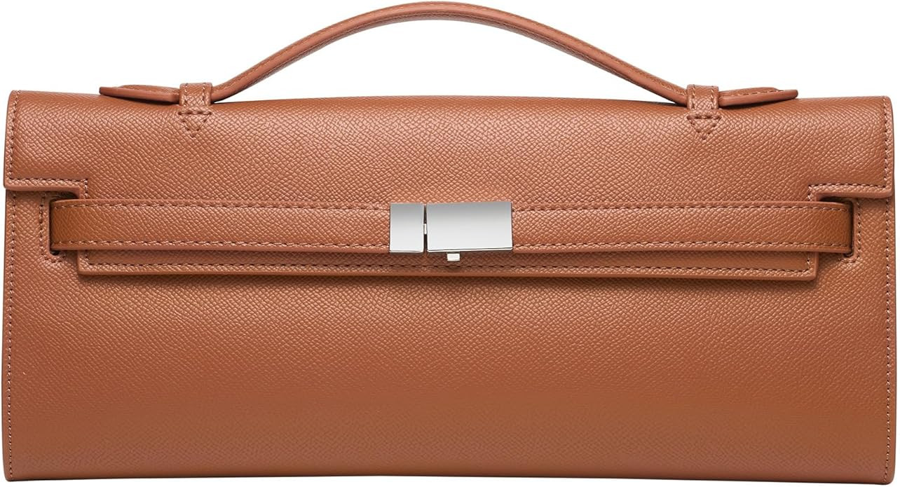 CHUNLI PU Leather Clutch Purses for Women, Trendy Ladies Top Handle Bag for Evening Work Business... | Amazon (US)