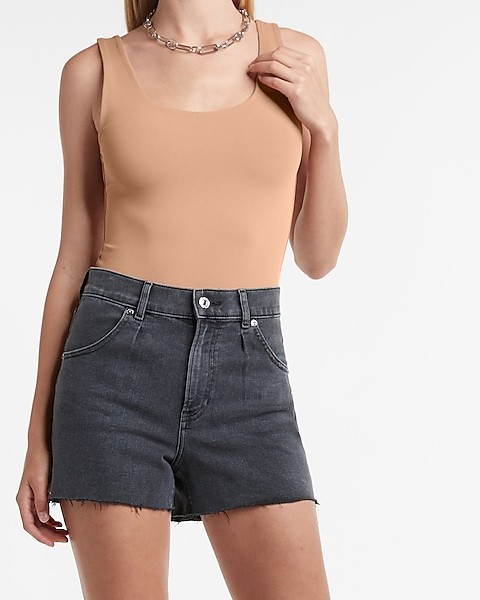 High Compression Body Contour Matte Scoop Neck Thong Bodysuit | Express