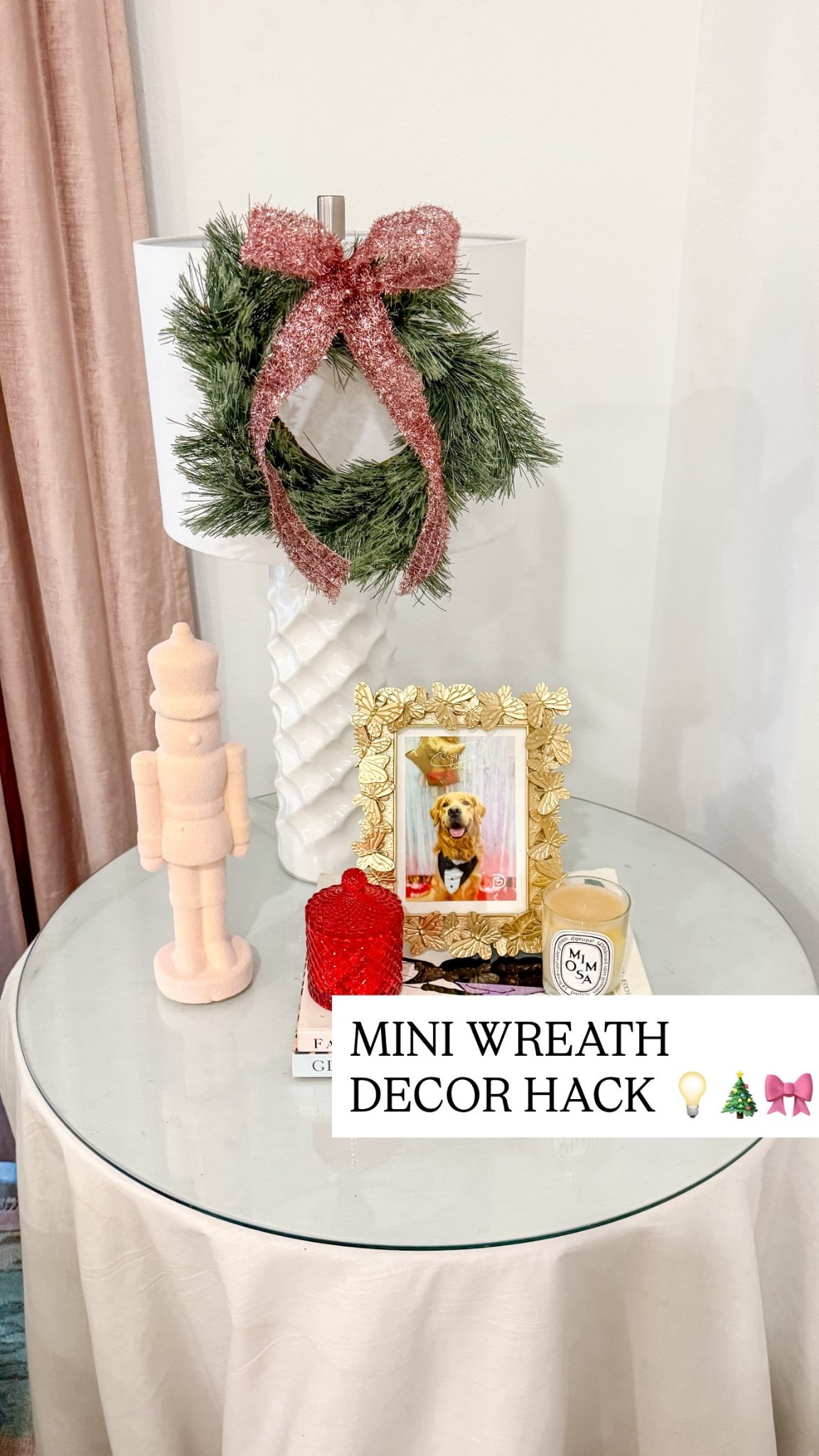 Link to the mini wreath & supplies for zhuzhing up the lamps for Christmas! 

#LTKHome #LTKSeasonal #LTKHoliday