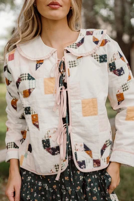 Harper Jacket in Quilted Bow 1X | Ivy City Co