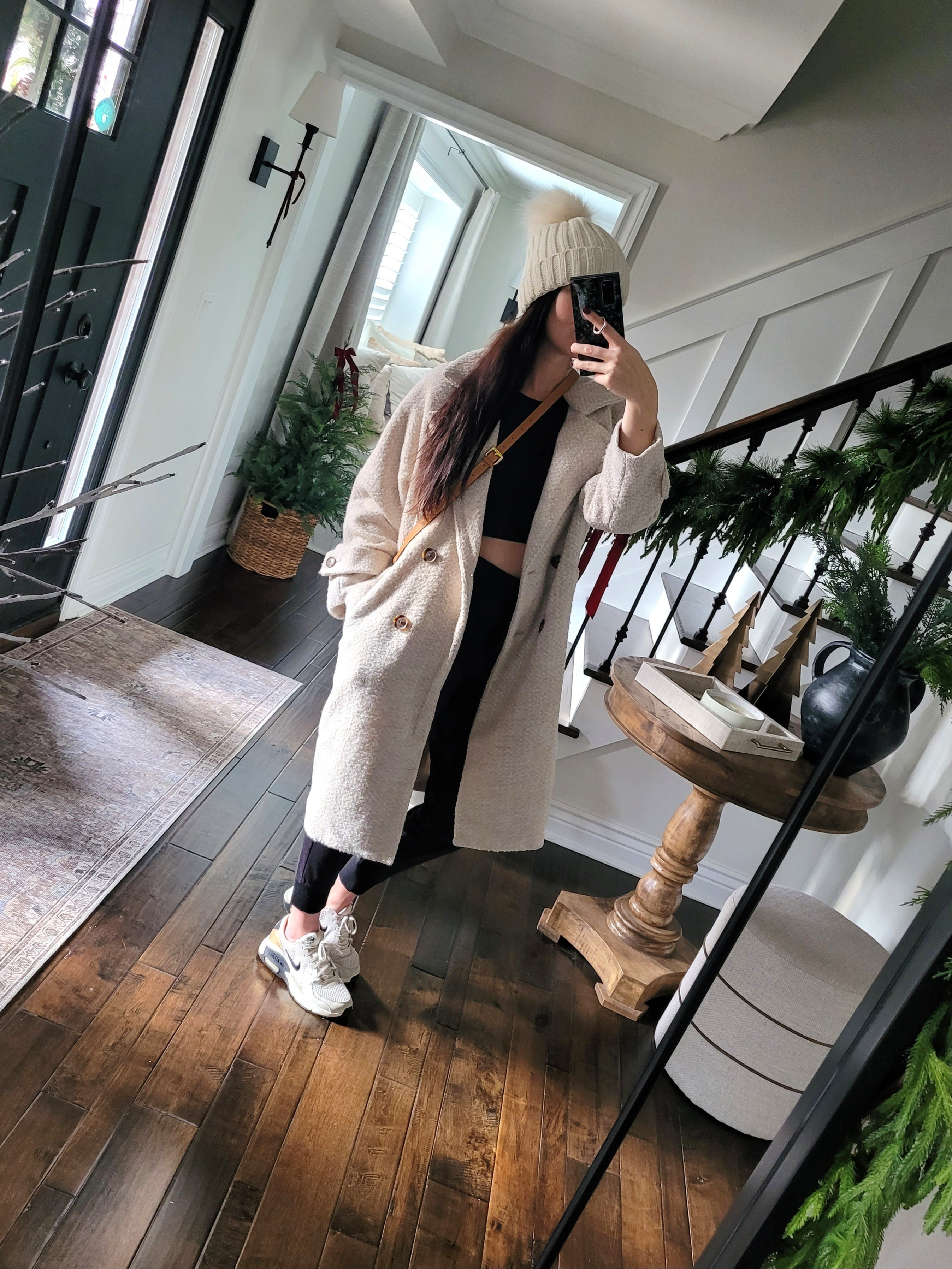 I found the perfect oversized coat for all of your winter outfits - great over everything from holiday party dresses to athleticwear. Great neutral colored affordable coat.  Wearing an XS! Winter OOTD, winter outfit inspo, cable knit pom pom hat,  winter hat

#LTKFindsUnder100 #LTKStyleTip #LTKActive