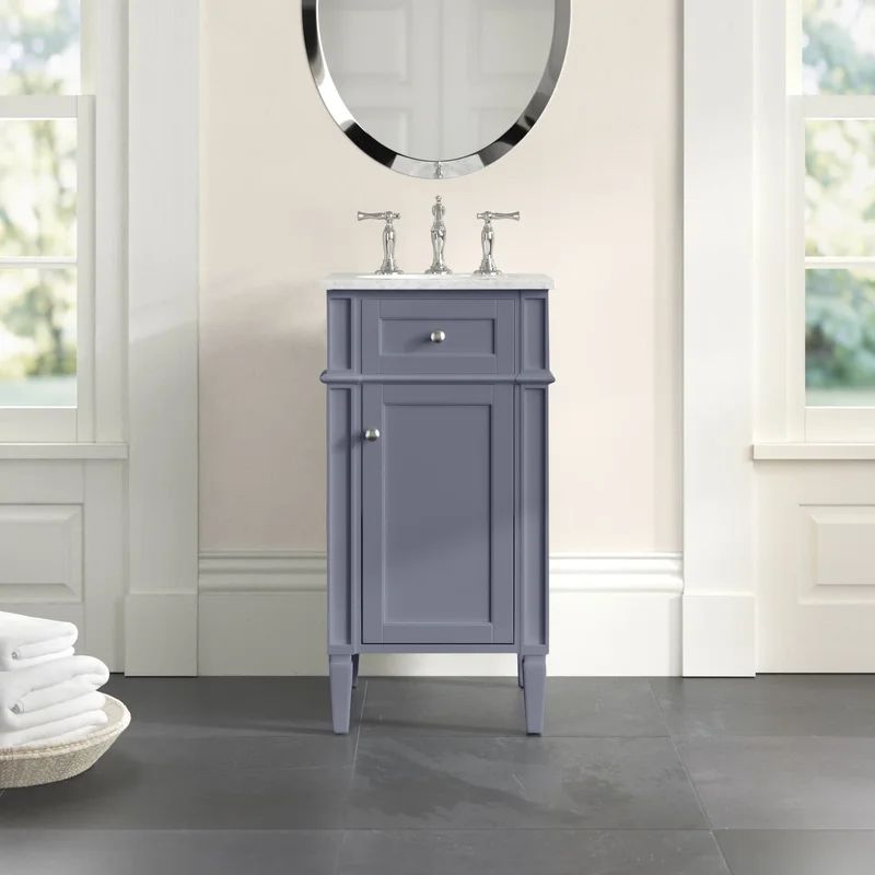 Rivers 18'' Single Bathroom Vanity with Marble Top | Wayfair North America