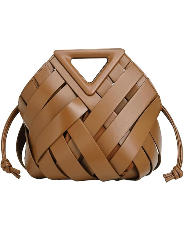 Vegan Leather Clutch Purses for Women Woven Small Crossbody Shoulder Bag Cute Top Handle Handbags... | Amazon (US)