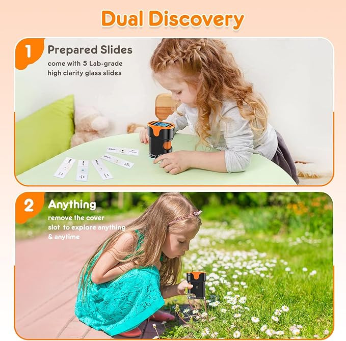 1000X Handheld Microscope for Kids 4K 2.0" Screen Rechargeable Mini Pocket Digital Microscopes w/... | Amazon (US)