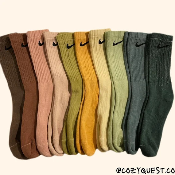 NIKE SOCKS  Crew  Hand Dyed  Family  Neutral Tones  | Etsy | Etsy (US)