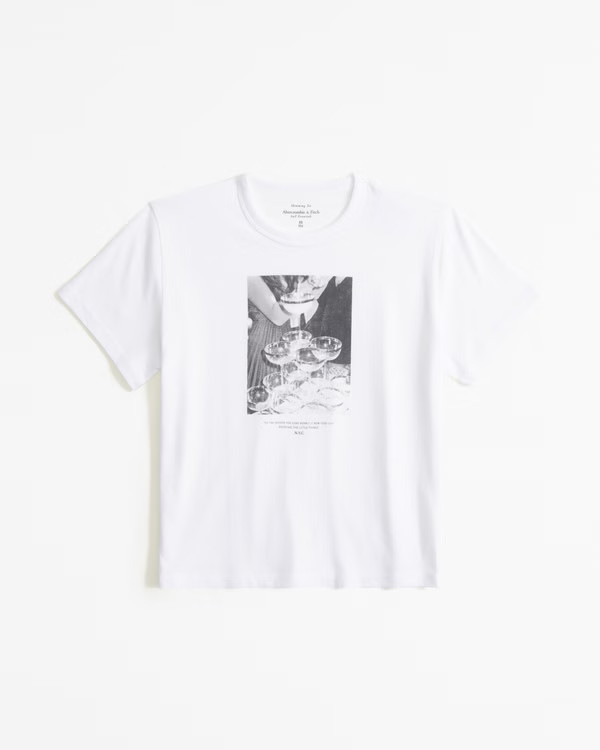 Short-Sleeve Cocktail Graphic Skimming Tee | Abercrombie & Fitch (US)