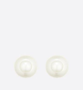 Dior Tribales Earrings Gold-Finish Metal and White Resin Pearls | DIOR | Dior Couture