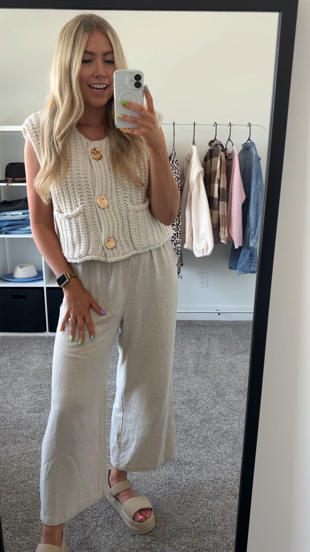 spring outfit that’s cute and comfy but still looks nice!
knit top: wearing usual size M
linen pants: wearing usual size M
sandals: true to size 

more colors!!

| spring fashion | womens style | spring pants | spring tops | women’s sandals | casual summer outfit | work outfit | teacher outfit 

#LTKWorkwear #LTKFindsUnder100 #LTKSeasonal