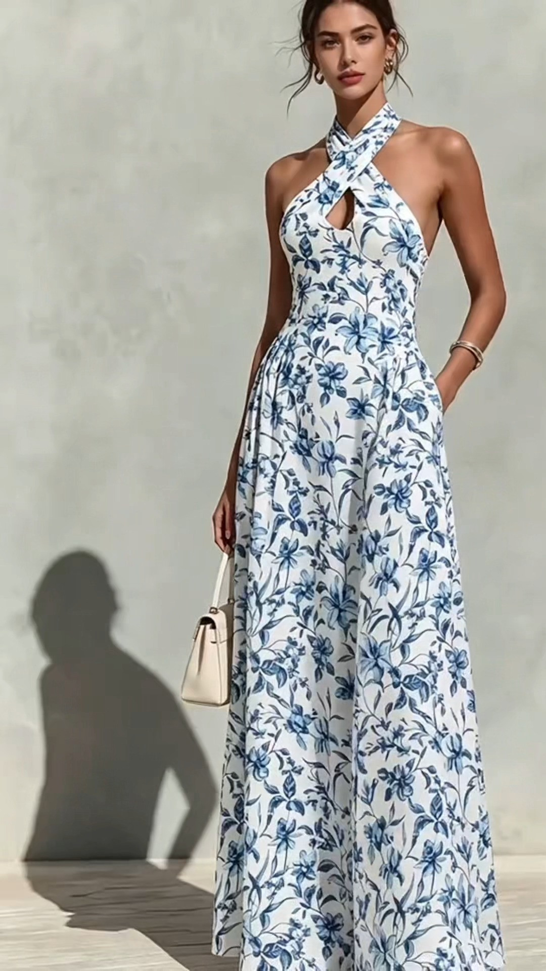 Blue Floral Crisscross Halter Maxi Dress
#HalterMaxiDress #ToilePrint #VacationOutfit #WeddingGuestDress #SummerFloralStyle 
 

 #LTKootd #LTKOver40 #LTKWorkwear
