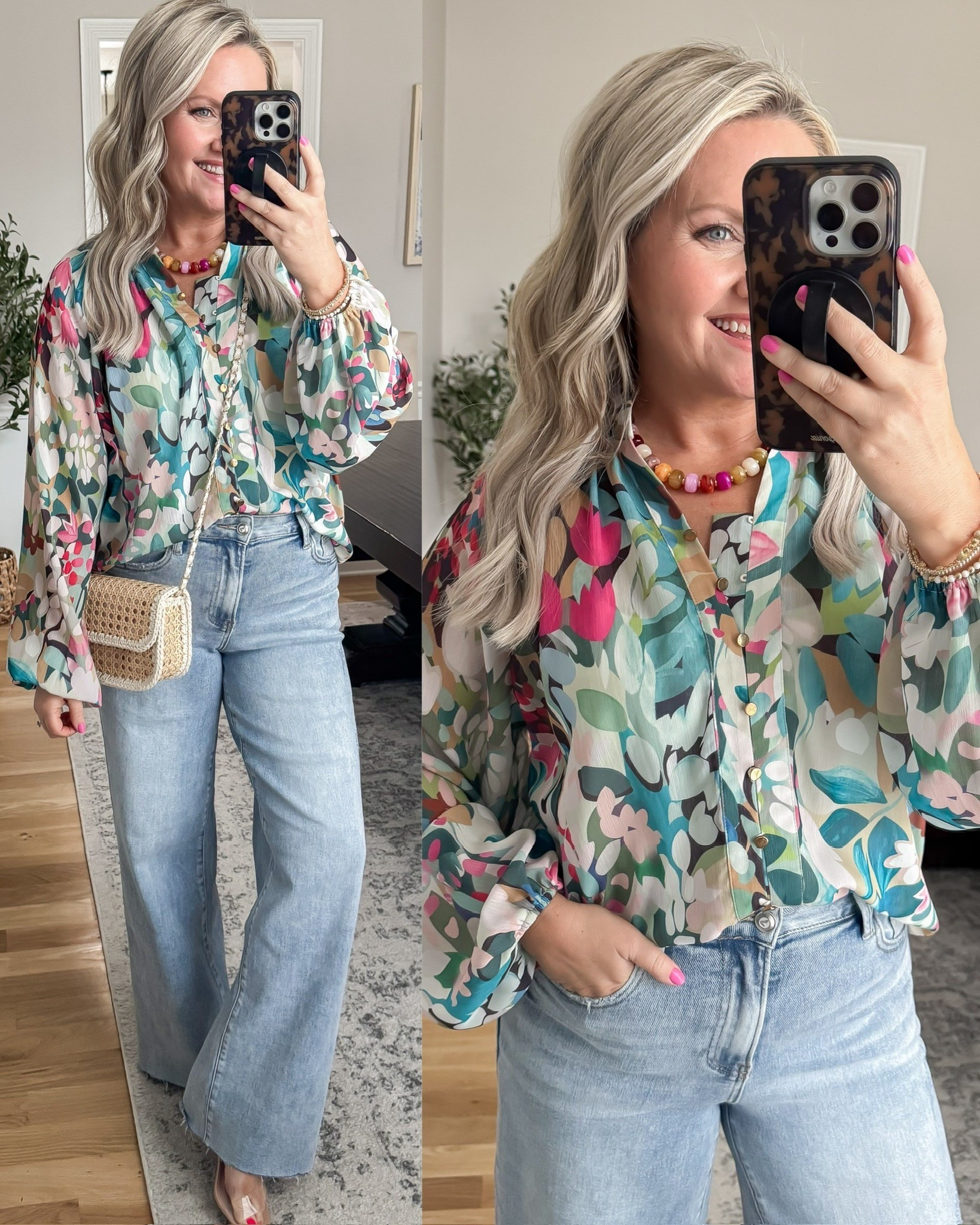 Another cute find from my Target spring haul!! I love the mix of colors in this top, it adds the perfect pop while still feeling easy to style. Paired with denim, it is such a fun, everyday look that feels a little more elevated.

Wearing size small.

target spring haul target finds printed blouse outfit colorful top outfit wide leg jeans outfit casual spring outfit everyday style womens spring fashion effortless outfit cute casual look lovelylifestyling

#LTKOver40 #LTKootd #LTKSeasonal