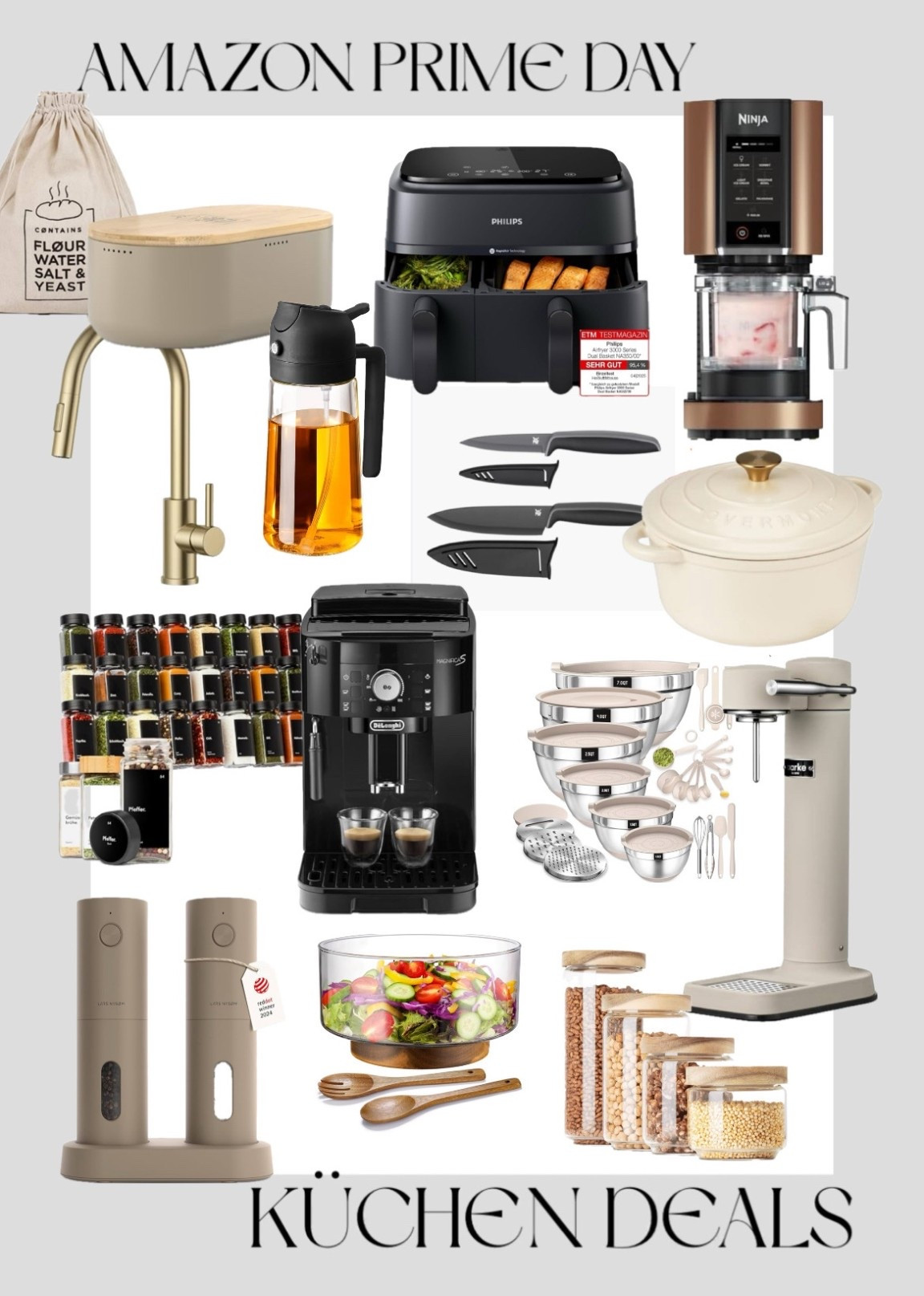 Hier findet ihr meine Amazon Prime Day Deals für eure Küche! Meine Highlights: der Philips Airfryer mit 2 Körben ist bei uns täglich im Gebrauch, der schöne goldene Bräter ist perfekt für die Feiertage, auch die Creami Eismaschine ist im Herbst bei uns ein Highlight und der schöne Aarke Sprudler steht schon lange auf meiner Wunschliste 🤩 #LTKxAmazon 

#LTKhome #LTKfamily #LTKdeutschland