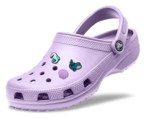 Crocs Classic Clog | Comfortable Slip On Water Shoes, Lavender, 4 Women/2 Men Shoe Charm 3-Pack | Personalize with Jibbitz, Under The Sea, Small | Amazon (US)