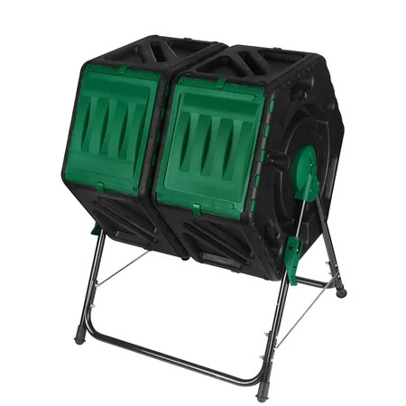 Dual Chamber Grow Tumbling Composter Tumbler Twin Compartment Chamber Outdoor Garden Steel Rotating  | Walmart (US)