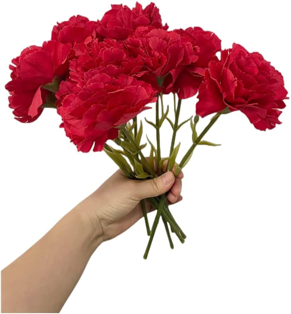 11 Inch Bouquets 10 Stem Carnations,Outdoor UV Resistant No Fade Artificial Flower,Mini Carnation... | Amazon (US)