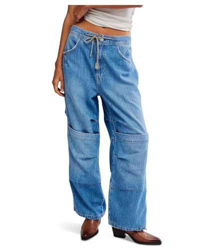 Free People Womens We The Free Logan Cinched Cargo Jeans Harper Size: M Inseam: 3 | Amazon (US)