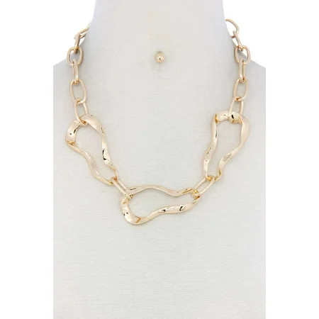 Bent Oval Shape Necklace Gold | Walmart (US)