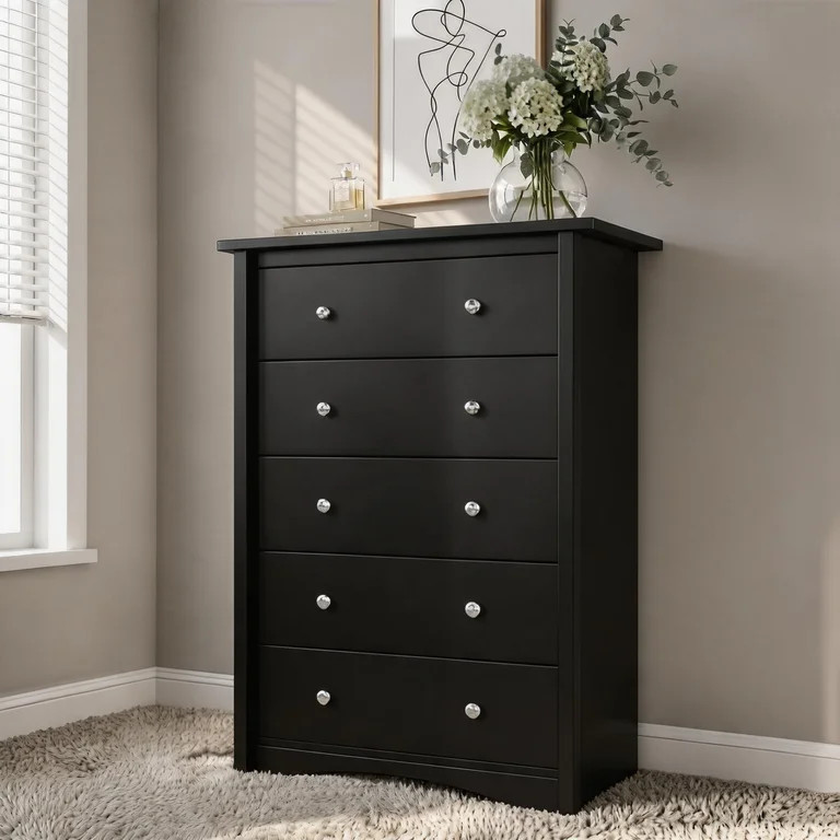 Homall 5 Drawer Tall Dresser for Bedroom, Wide Storage Cabinet for Living Room, Wood Chest of Dra... | Walmart (US)