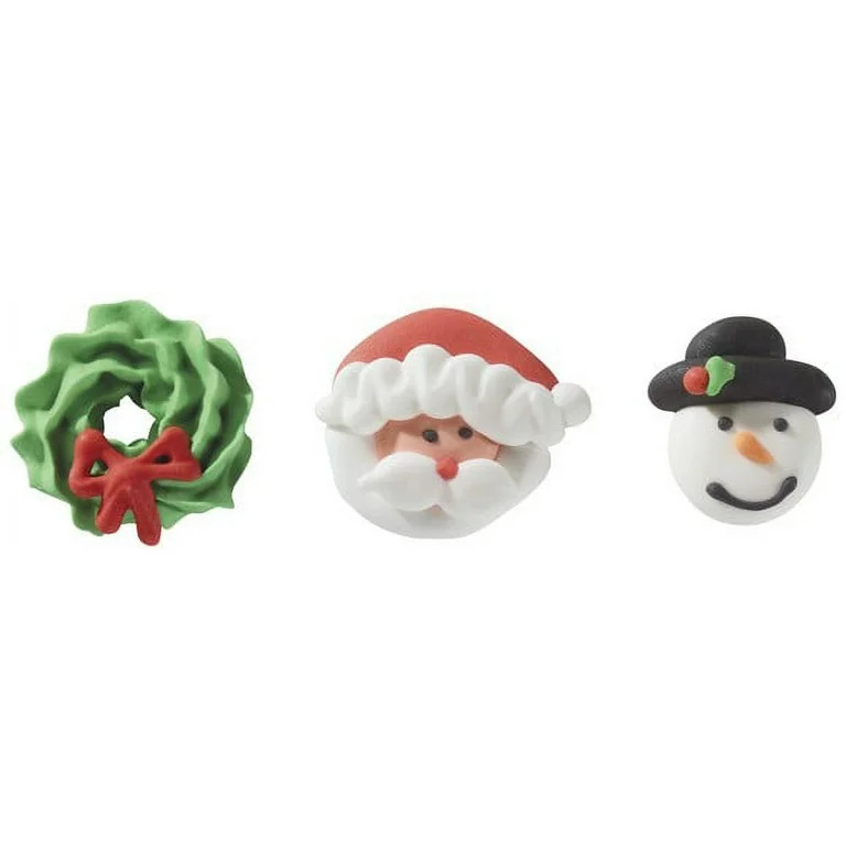 Christmas Fun Royal Icing Cake/Cupcake Decorations 12 Ct | Walmart (US)