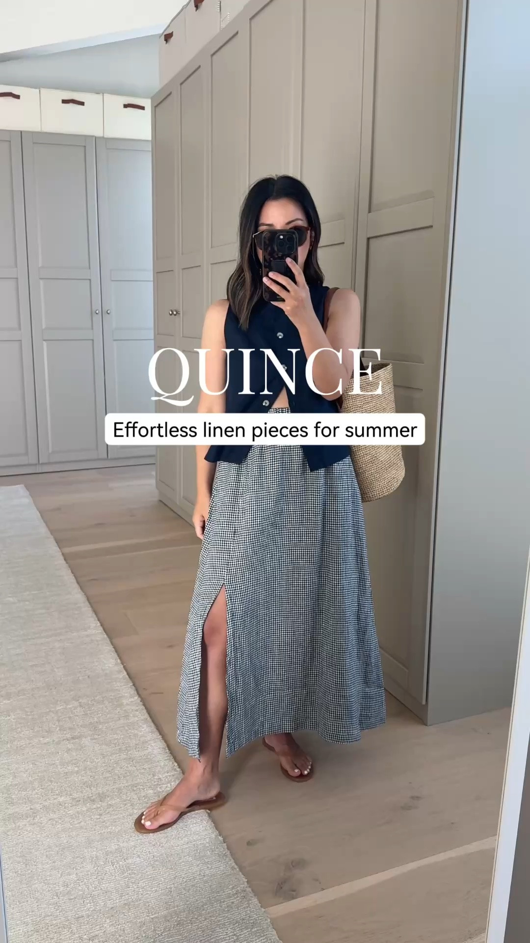 Love that this tank can be worn both ways, and this skirt is so good and petite-friendly. Tank is a small and the linen maxi skirt is xs. @Quince #quincepartner

#LTKPetite