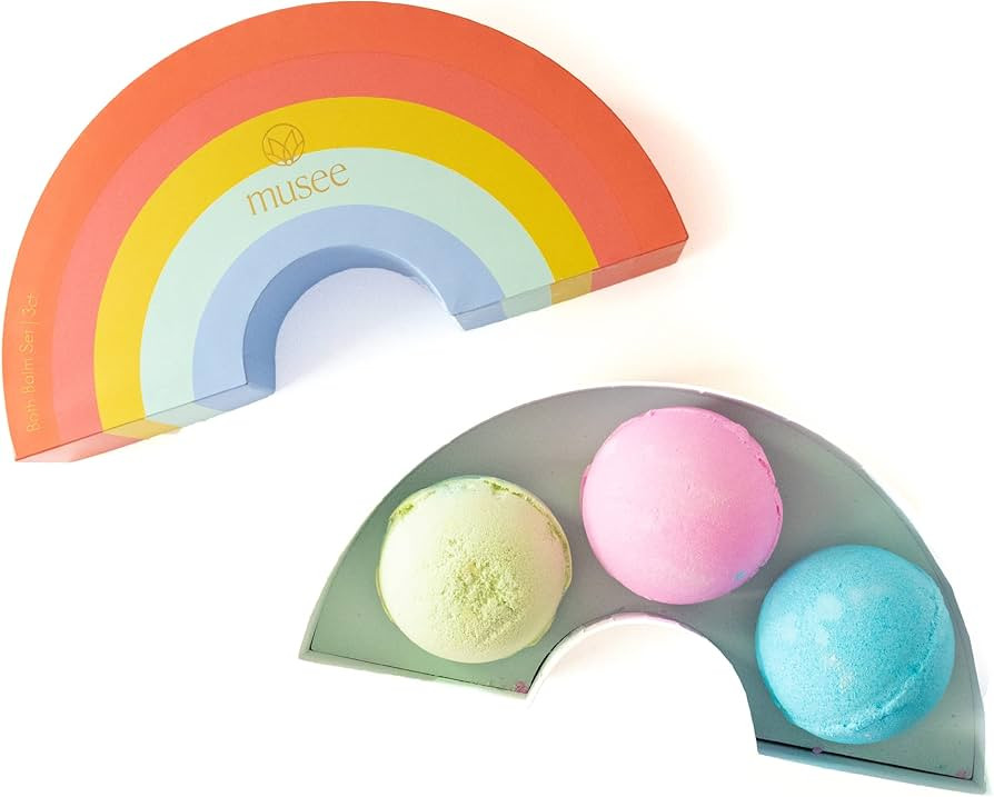 Musee Rainbow Bath Bomb Set | Relaxing Aromatherapy Bath Bombs | Gift Set for Women |Contains 3 O... | Amazon (US)