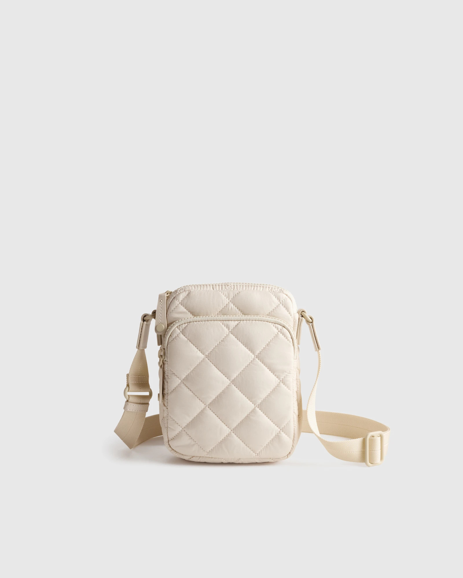 Transit Quilted Phone Crossbody in Linen White | Quince