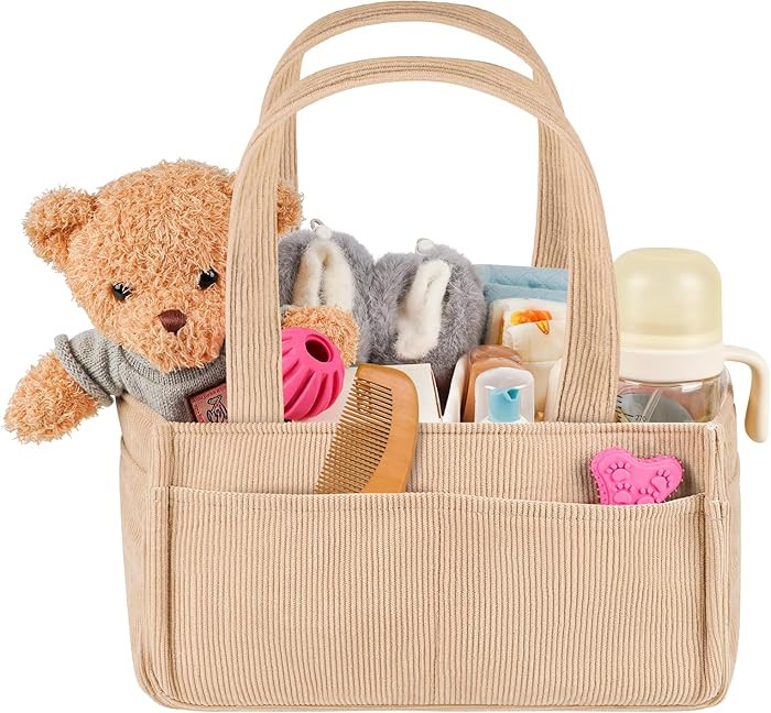 Baby Diaper Caddy Organizer - Portable Nursery Storage Basket for Newborn Essentials, Foldable Di... | Amazon (US)