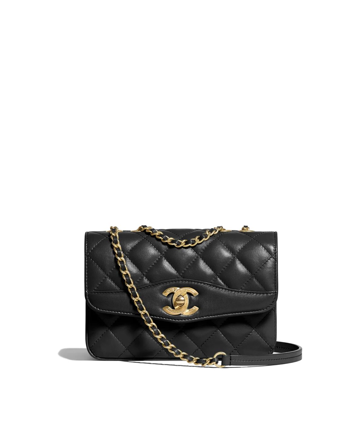 Flap Bag, lambskin & gold-tone metal, black - CHANEL | Chanel, Inc. (US)