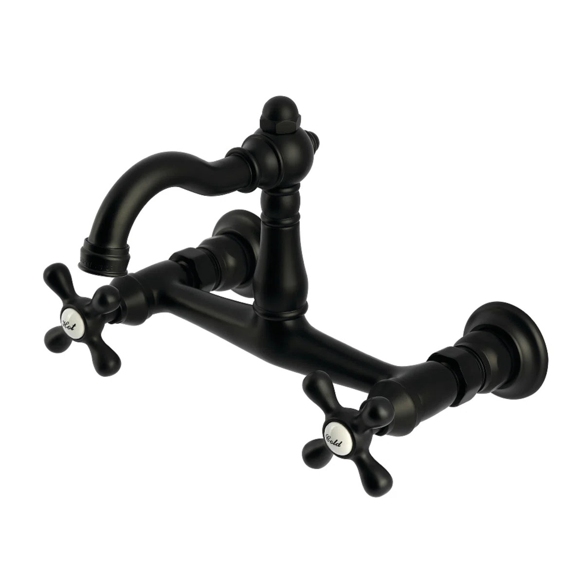 Kingston Brass Vintage Double-Handle 2-Hole Wall-Mount Bridge Kitchen Faucet KS3250AX | Wayfair North America