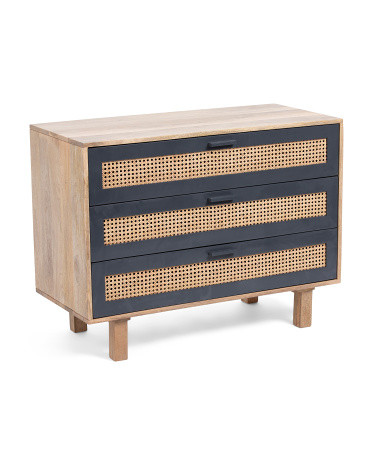 39.5x17.5x29.5 Solid Mango Wood  Ashton 3 Drawer Chest | TJ Maxx
