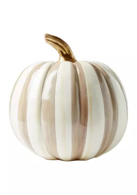 MacKenzie-Childs Mocha Stripe Medium Pumpkin | Belk