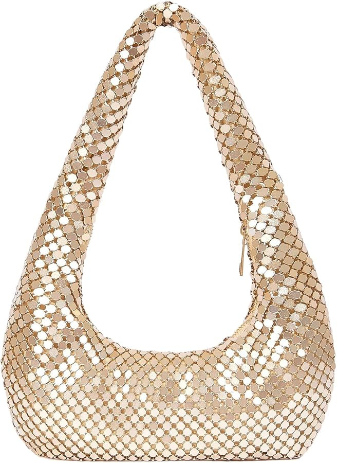 MakeMeChic Women's Metallic Glitter Sequin Underarm Bag Party Evening Hobo Handbags | Amazon (US)