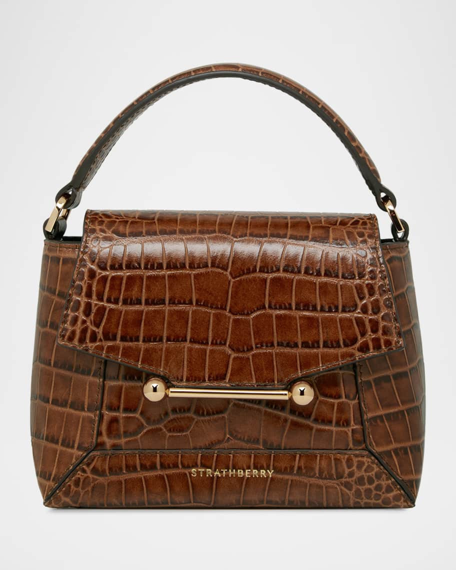 STRATHBERRY Mosaic Nano Croc Leather Top-Handle Bag | Neiman Marcus