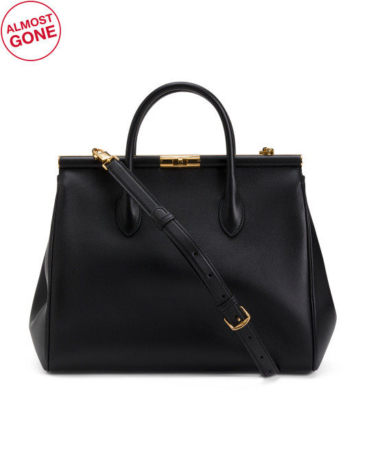 Made In Italy Leather Extra Large Marlene Day Bag With Handles | TJ Maxx