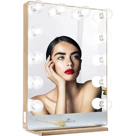 Impressions Vanity Mirror with Lights Hollywood Glow XL 2.0 Lighted Makeup Mirror with 12 Dimmable C | Walmart (US)