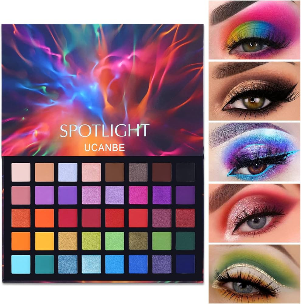 UCANBE Spotlight Eyeshadow Palette Professional 40 Color Eye Shadow Matte Shimmer Makeup Pallet H... | Amazon (US)