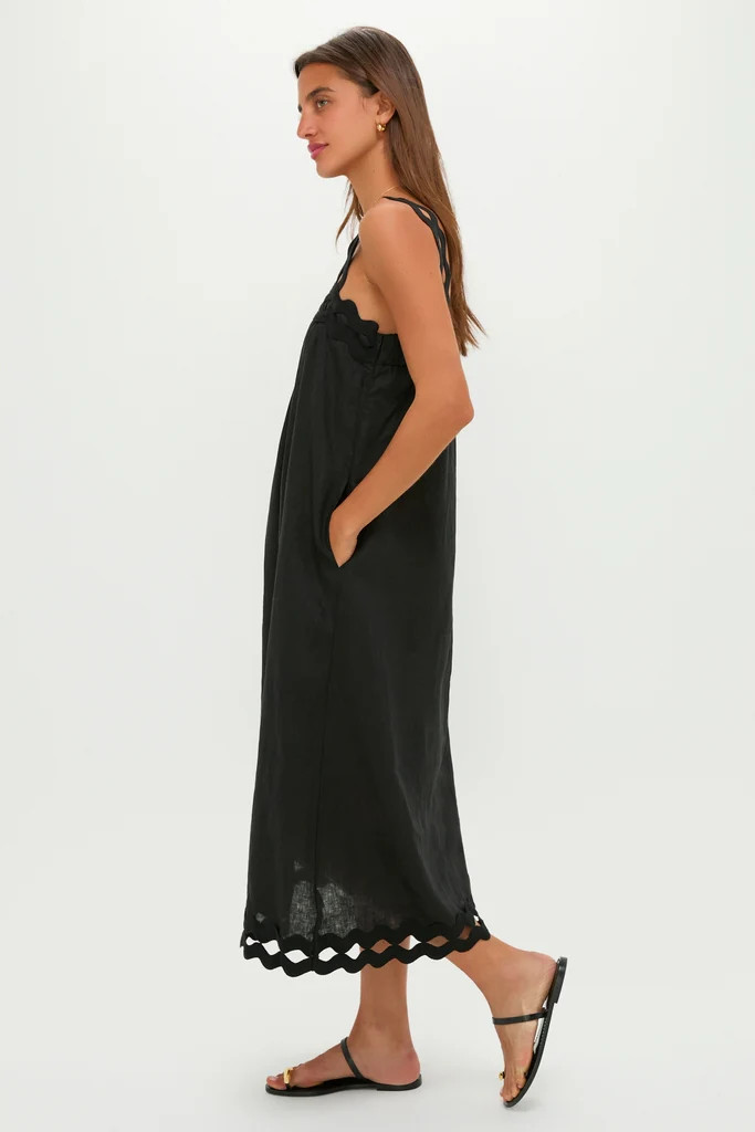 Black Ric Rac Linen Ellis Dress | Tuckernuck (US)