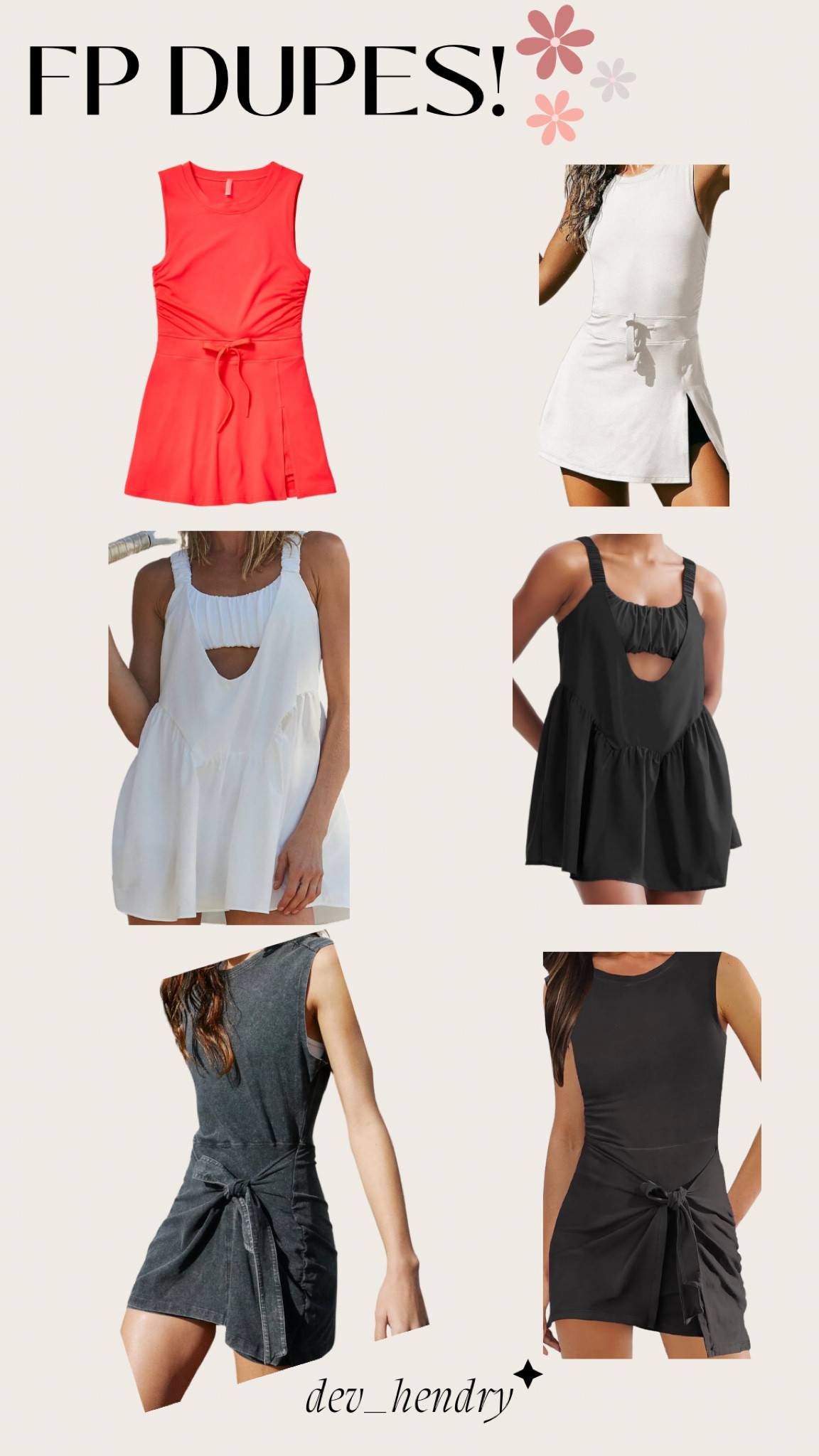 More Free People dupes!!! Amazon has been killing it with the FP Movement dupes, so be sure to check these cutie athletic dresses out. 🫶🏼🌸🏃🏼‍♀️

Left side is Free People, right side is Amazon! 

#LTKFindsUnder50