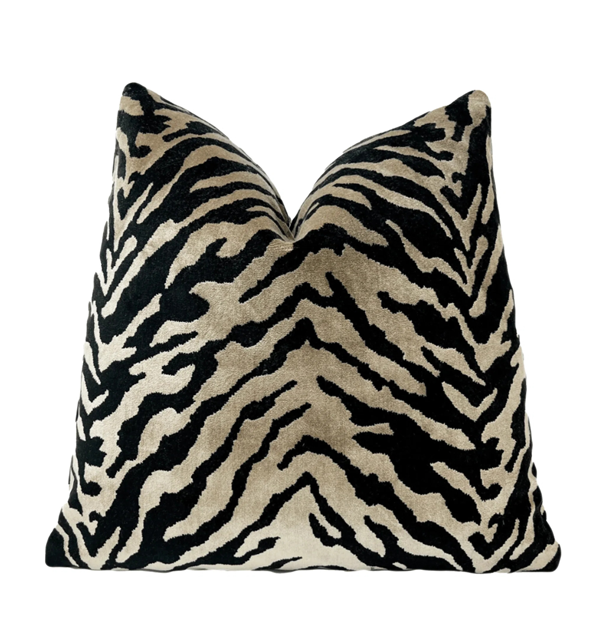 Velvet Zebra Print Throw Pillow Cover | Wayfair North America