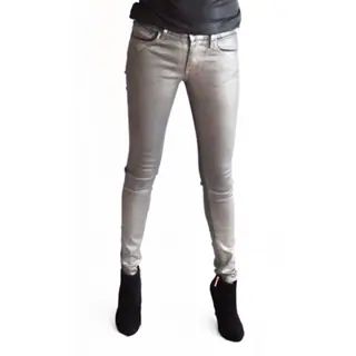 True Religion Women's Halle Metallic Coated Gunmetal Super Skinny Jeans (Size 23) | Bed Bath & Beyond