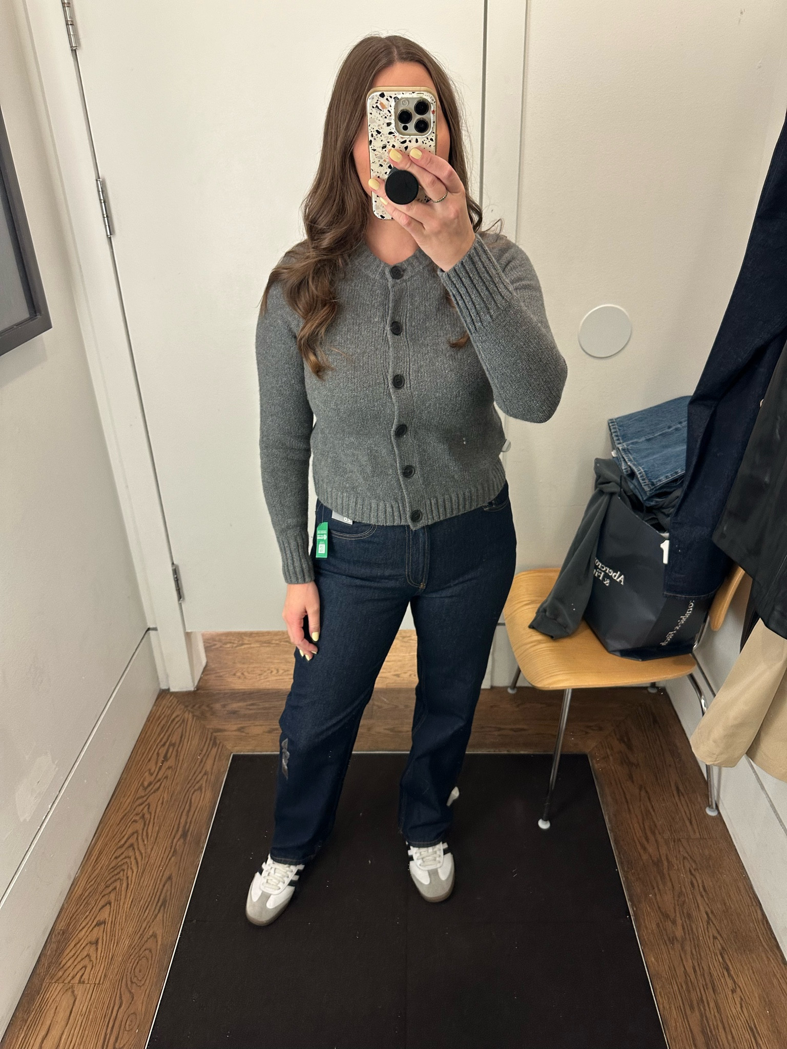 Gap in store try on! The cardigan is a size small and the jeans are a 29. I bought both! #gap #gaphaul 

#LTKMidsize #LTKFindsUnder100 #LTKFindsUnder50