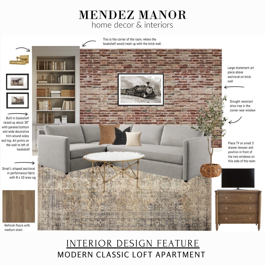 Working on this loft living room design for a client in Silverton, Colorado. Using a very compact sectional from Pottery Barn which is perfect for a small space. 

This loft apartment will be a future vacation rental once complete. 

#airbnb #smallhome #neutral #decor 

#LTKTravel #LTKSaleAlert #LTKHome