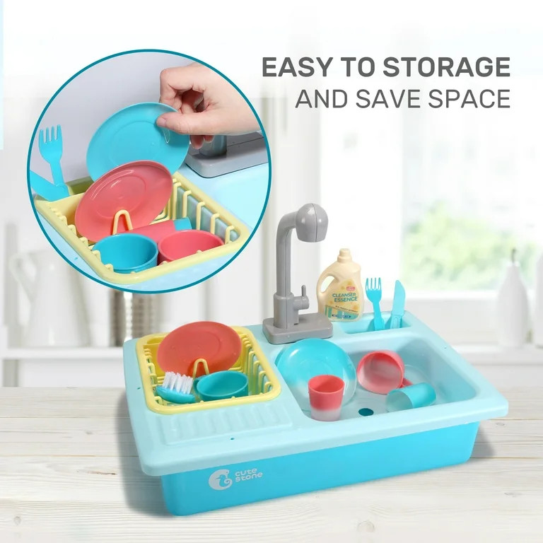 JoyStone Color Changing Play Kitchen Sink Toys, Children Electric Dishwasher Playing Toy with Run... | Walmart (US)
