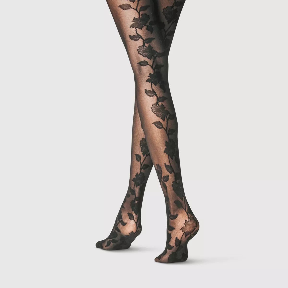 Women's Floral Back Tights - A New Day™ Black | Target