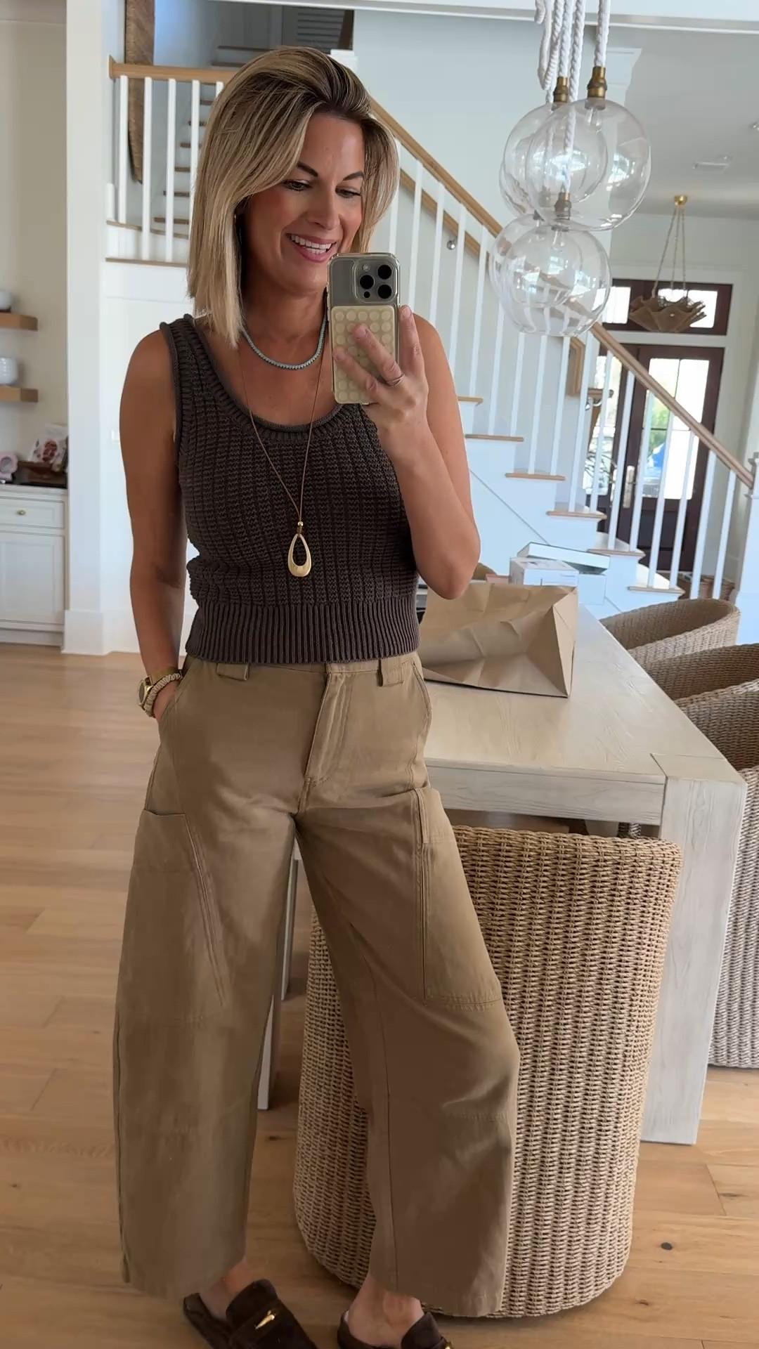 Wearing 4 long in these pants. Had so many requests for these at a party I went to last night.  Small top.  Shoes true to size.

#LTKootd #LTKTall #LTKOver40
