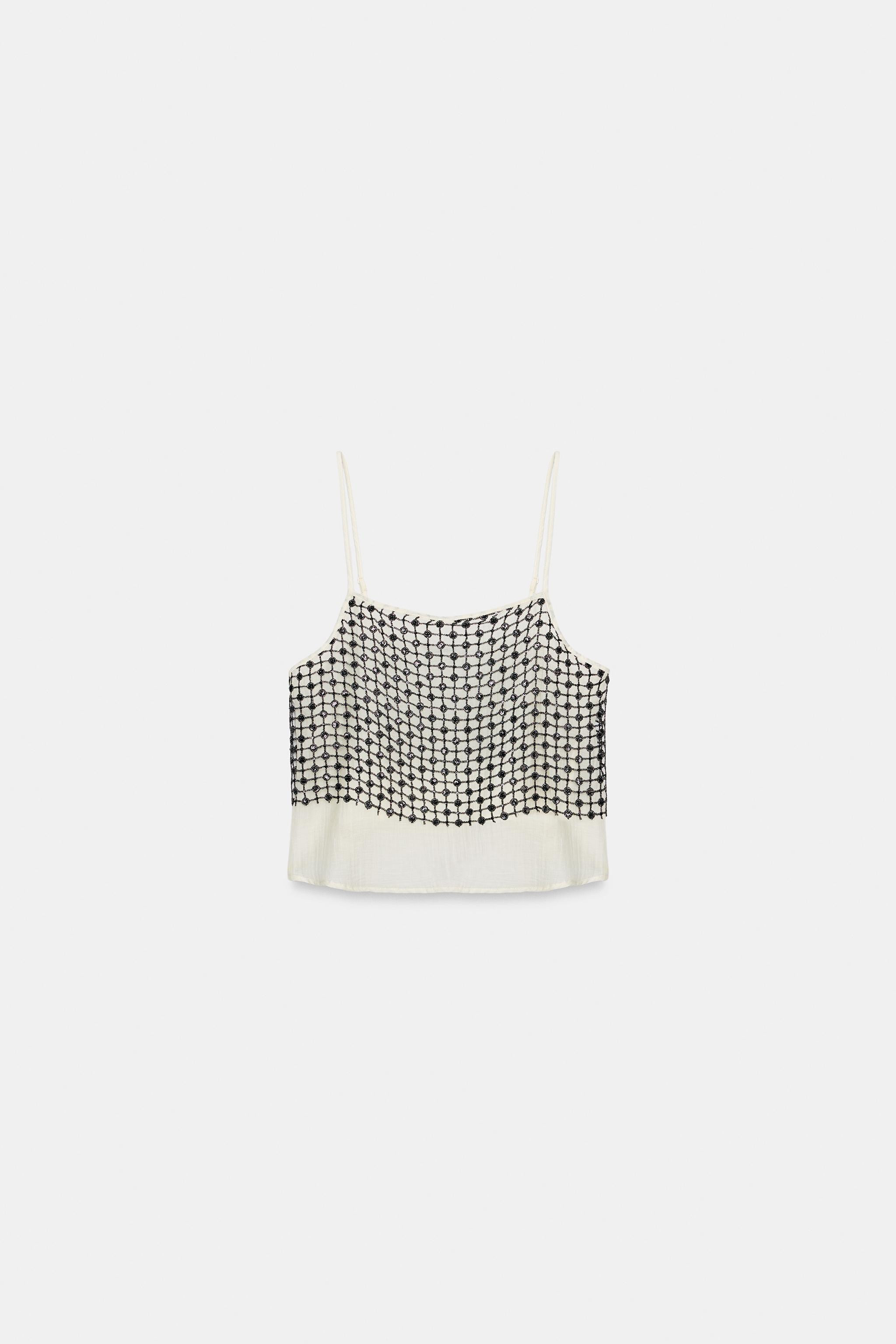 METALLIC THREAD SEQUIN TOP | Zara US