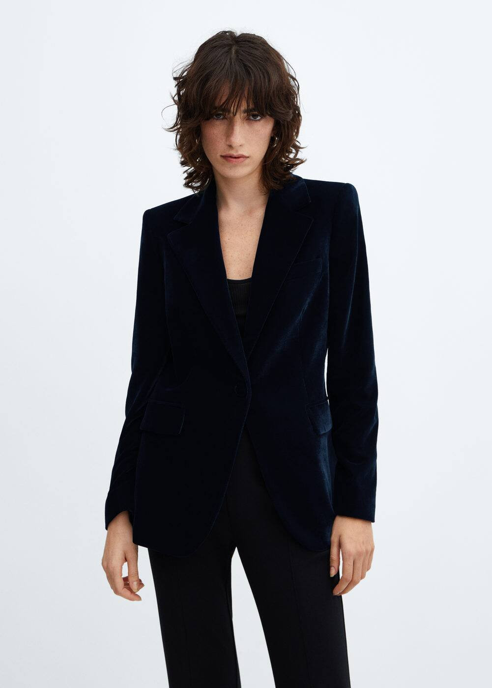 Velvet blazer -  Women | Mango USA | MANGO (US)