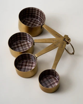 Brass + Enamel Plaid Measuring Cup | Magnolia