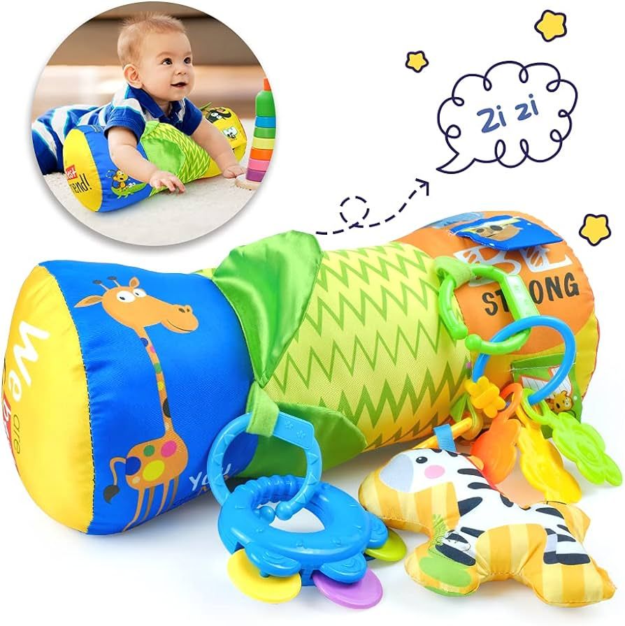 Baby Tummy Time Pillow Toys For 3-6 Months, Newborn 2 3 Month Old Baby Toys Development Pillow Pr... | Amazon (US)