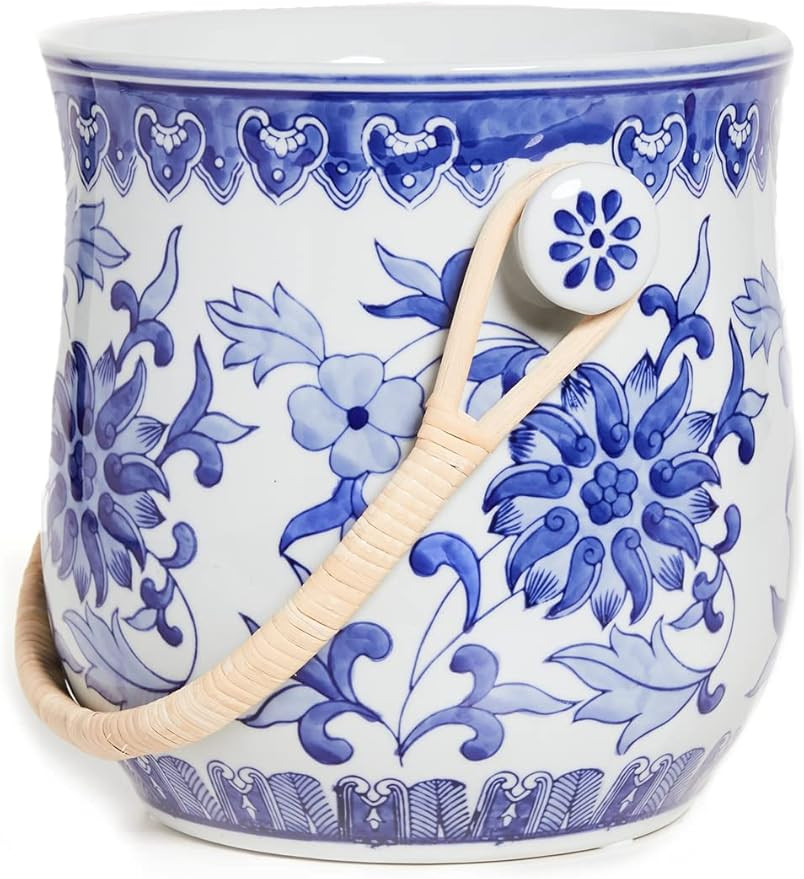 Two's Company Inc Canton Collection Wine Bucket, White, One Size | Amazon (US)